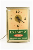 EXPORT "A" FILTER CIGARETTES ELECTRIC CLOCK