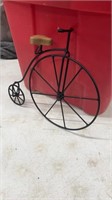 Metal Tricycle With Wood Seat, Wall / Yard Art