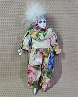 Harlequin Clown Porcelain Doll