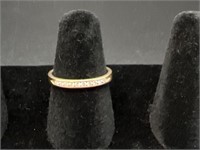 Ring Mkd. 14K with 10 Small Diamonds, 2.3 Grams