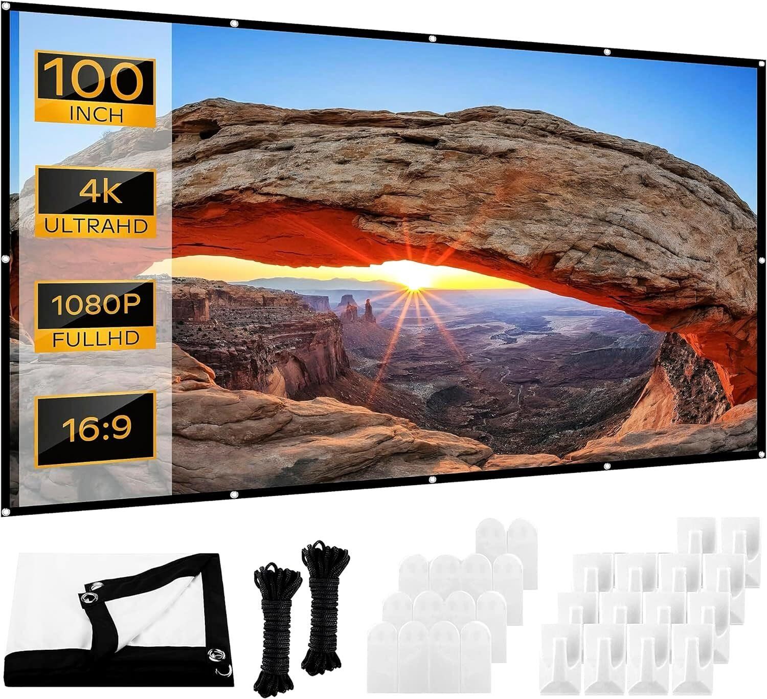 Projector Screen 100 inch  Portable  16:9 4K HD