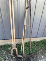 Yard tools  pry bar, post hole digger,more