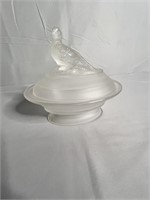 Glass Compote w/ Pheasant