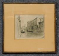 Edgar Chahine Etching 'Venice' 38/100