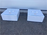 Washer & dryer stand drawers - white (x2)