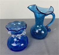 Vintage Blue Art Glass