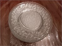 12 crystal frosted plates 8" wide