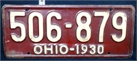 1930 Ohio license plate