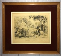 Currier & Ives Print, Summer In The Country