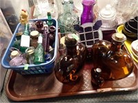 ASSTD GLASS BOTTLES, STAINED GLASS CRUCIFIX