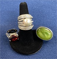 (3) Costume Jewelry rings
