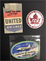 Vintage Airline Baggage Tags/stickers
