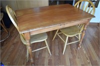 Maple Dining Table w/ 2 Chairs