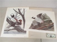 2 Vintage John Ruthvan S/N Bird Plate Prints -