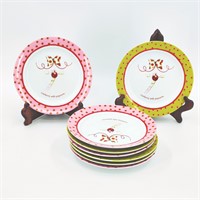 Dept. 56 Cranberry with Popcorn Plates