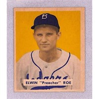 1949 Bowman Preacher Roe Rookie Crease Free