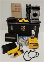 Antique Graflex Crown Camera with Accessories