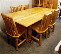 Lodge Pole Pine Montana Woodworks Table 6 Chairs