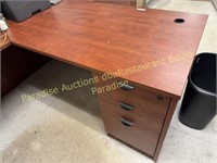 Desk - L shaped Dark Laminate Wood