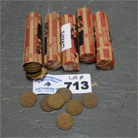 (5) Roll of 1940's Lincoln Wheat Pennies