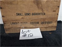 Antique wooden Small Arms ammunition box.