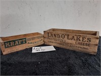 Very old Land O'Lakes and Kraft cheese boxes