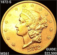 1872-S $20 Gold Double Eagle UNCIRCULATED