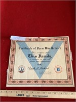 World War II Certificate of Farm War Service 1943