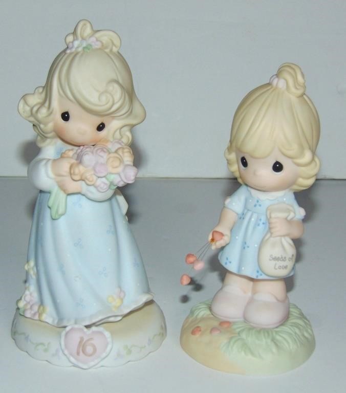 2 PRECIOUS MOMENTS FIGURINES: AGE 16 & SOW LOVE