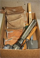 NS: LOT OF LEATHER TOOL BAGS & TOOLS