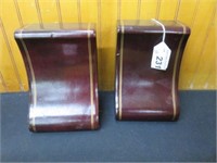 PAIR OF LEATHER BOOKENDS 6.5"T