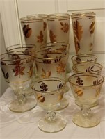 Vintage Gold Leaf Glasses