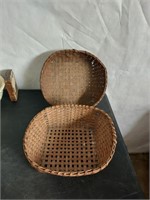 Pair of 12x4in vintage baskets