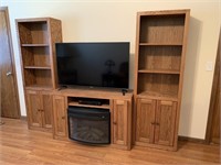 Custom made wood entertainment center/shelf