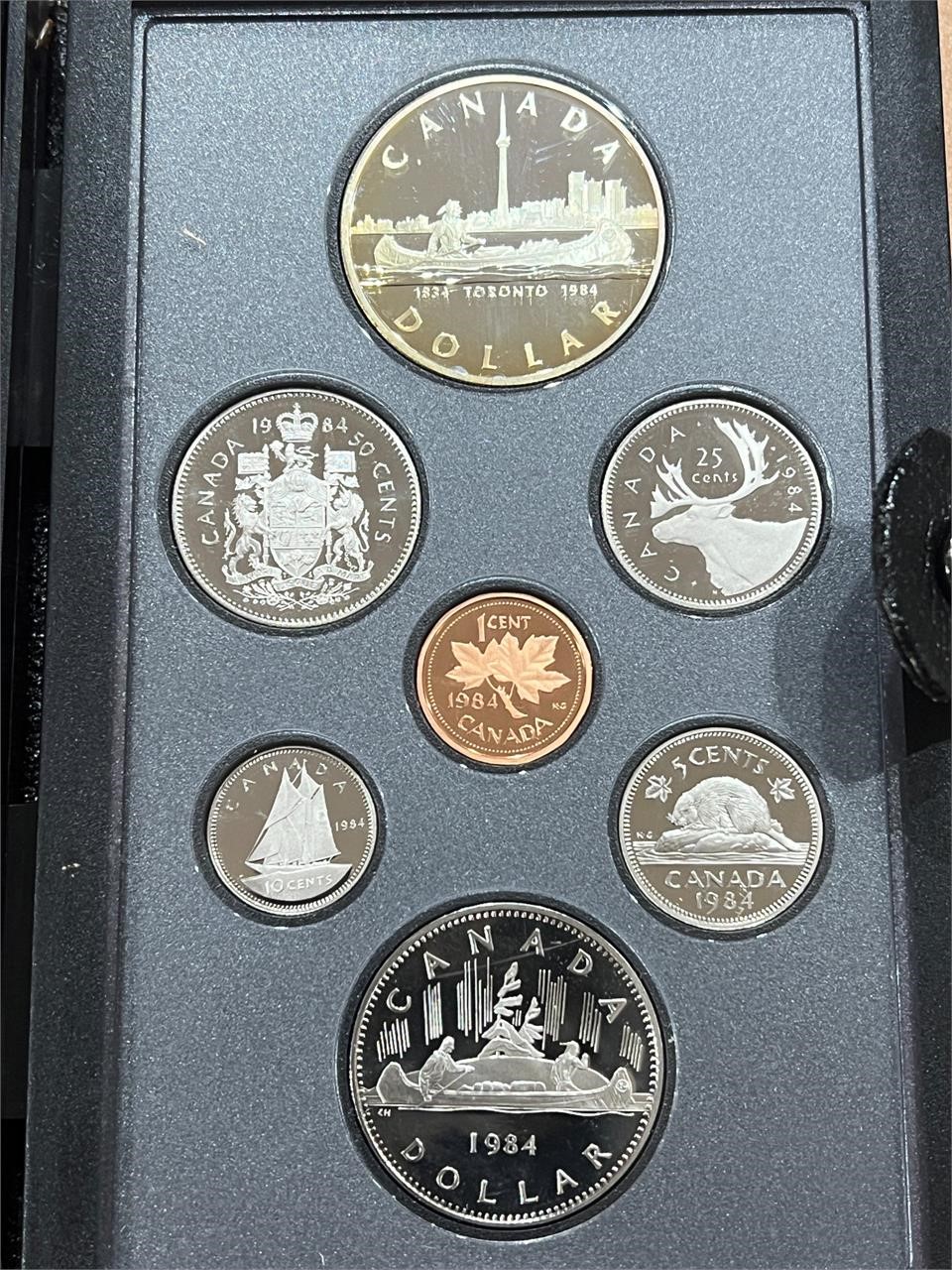 1984 Cdn Proof Like Silver $1 Set- Toronto