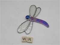HANDMADE STAINED GLASS DRAGON FLY WINDOW HANGING