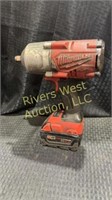 Milwaukee 1/2” cordless impact wrench w/ battery