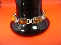 Marked .925 Amber 7" Bracelet