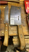 Vintage cleaver & knife