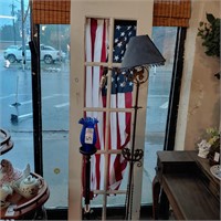 LAMP ON STAND, FLOOR LAMP, 8 PANEL DOOR