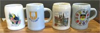 4 Misc Advertising Beer Steins