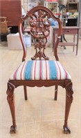 Vintage clawfoot mahogany vanity chair
