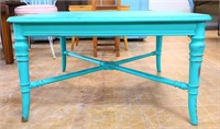 Teal square coffee table