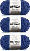 (N) Bernat Blanket Navy Yarn - 3 Pack of 150g/5.3o