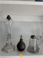 Antique whale oil lamps