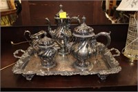 6pc Silverplate Tea Service w/ tray