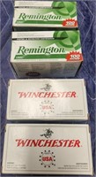 P - 4 BOXES REMINGTON & WINCHESTER 9MM AMMO (A40)