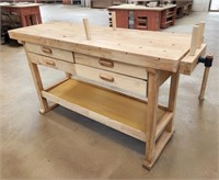 4 Drawer Adjustable Hardwood Work Bench