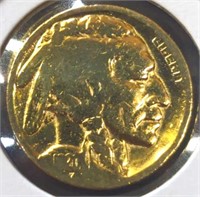 24k gold-plated 1920 Buffalo nickel