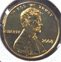 24k gold-plated 2008 Lincoln penny